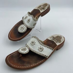 Jack Rogers White Leather Sandals